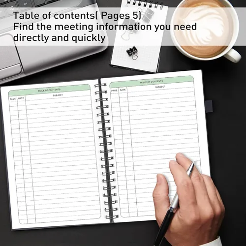 Miniatura 4 de JUBTIC Cuaderno de reuniones para el trabajo con artículos de acción, cuadernos de trabajo para tomar notas y organizador de agendas, el suministro