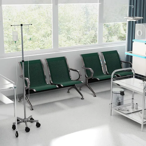 Miniatura 52 de Kinfant Silla de sala de espera de 2 asientos, sillas de recepción de invitados de oficina con respaldo ergonómico, banco de espera de aeropuerto