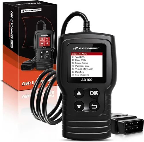 A-Premium AD100 Herramienta de diagnóstico universal OBD2 escáner, lector de códigos de coche OBDII/EOBD/CAN, comprobar la luz del motor/leer