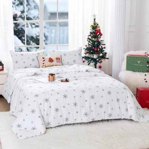 Miniatura 61 de COTTEBED Juego de edredón ultrasuave para cama King, para uso en todas las estaciones, peso ligero con microfibra de algodón lavado cálida y Verde