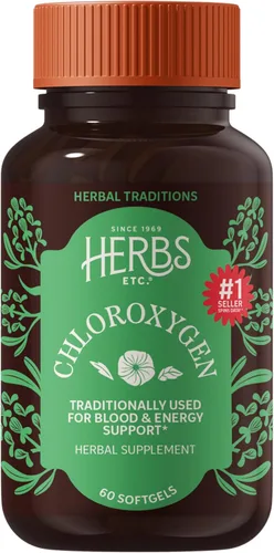 Herbs Etc. ChlorOxygen Concentrado de clorofila – Ayuda a la circulación sanguínea saludable – Apoyo ambiental a gran altitud – Apoyo energético –
