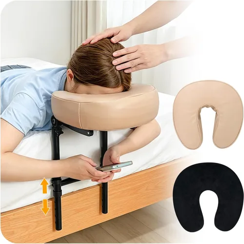 AOSSA Reposacabezas de masaje para cama y soporte para colchón, kit de masaje para el hogar, cojín facial para masaje boca abajo, reposacabezas