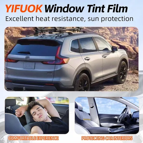 Miniatura 6 de 2PLY - Película de tinte de ventana de carbono de alta calidad al 5% VLT para automóviles de 20 pulgadas x 100 pies y 8 piezas de herramientas