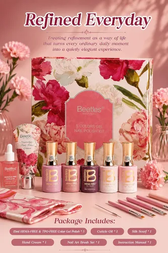 Miniatura 29 de Beetles - Kit de esmalte de uñas de gel con luz UV – 80 piezas de encantamiento de color, kit de uñas de gel de 55 colores con capa base de todo