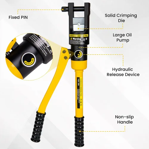 Miniatura 2 de Herramienta de Prensado de Alambre Hidráulico de 16 Toneladas, Terminal de Cable de Batería con 13 Pares de Troqueles, Herramienta de Prensado