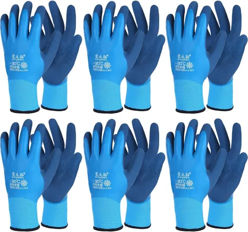 Miniatura 9 de Guantes de trabajo de invierno impermeables para hombre Guantes térmicos aislados Guantes cálidos de congelador para trabajo en clima frío