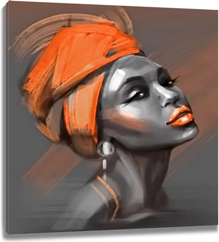 Miniatura 26 de LB Arte de pared de mujer afroamericana, mujer negra con cabello dorado, impresiones de pintura abstracta, belleza moderna negra y dorada para sala