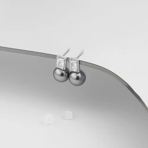 Miniatura 19 de Aretes colgantes de plata de ley 925 seleccionados a mano AAA+ de 7.5 a 0.315 in con perlas cultivadas de agua dulce blancas para mujer