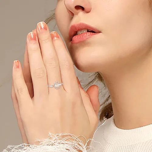 Miniatura 19 de Fidget Spinner Anxiety Rings for Women: Sterling Silver Lotus Moon Star Sunflower Ring Stress Relieving Calm Ring Jewelry Gifts for Daughter