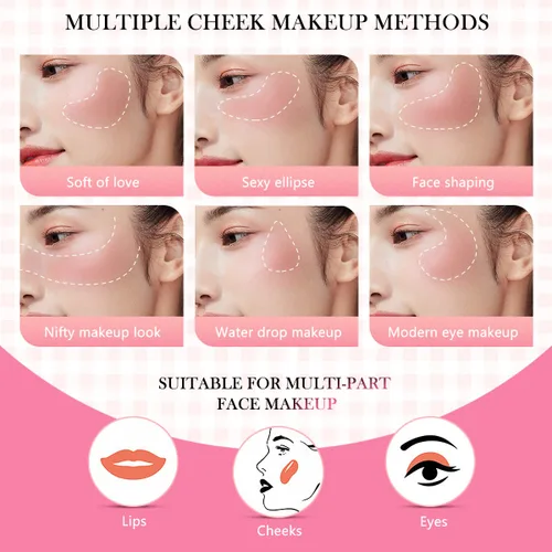 Miniatura 7 de LOKFAR Rubor en barra en crema para mejillas – Rubor de maquillaje múltiple 2 en 1 con pincel para tinte de mejillas, ojos y labios, textura suave e