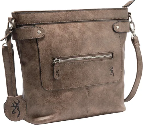 Browning Women's Concealed Carry Catrina Purse, Premium Holstered Handbag With Safety Locking Option Marrón desteñido