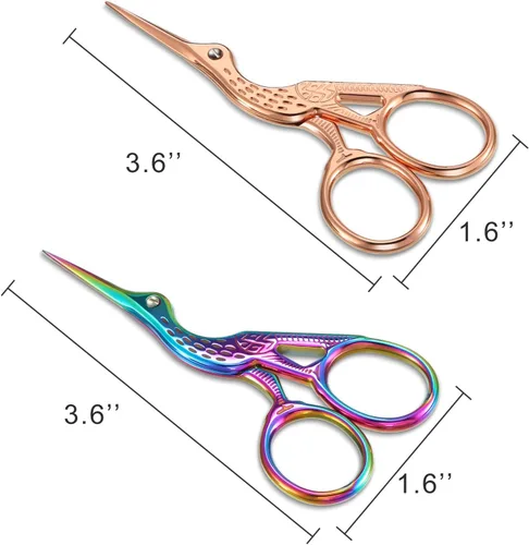 Miniatura 5 de Tijeras clásicas de cigüeña, con punta de acero inoxidable, diseño de grúa, de 3.6 pulgadas, para bordado, manualidades, trabajo de aguja, trabajo
