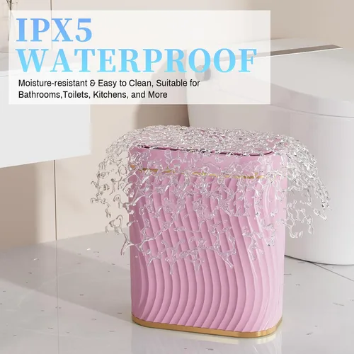 Miniatura 5 de Ogikey Cubo de basura pequeño para baño con tapa automática sin contacto, bote de basura inteligente de 2.6 galones, contenedor de basura estrecho e