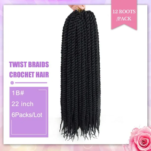 Miniatura 3 de Admutty Havana Twist - Cabello de ganchillo senegalés jumbo pre-enlazado, pelo sintético trenzado para mujer, suave y ligero, trenzas de ganchillo