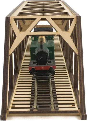Miniatura 3 de War World Scenics Puente de viga ferroviaria de bajo detalle de una sola vía 15.748 in - Diorama ferroviario modelo OO/HO