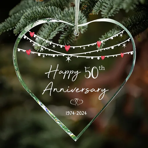 Miniatura 12 de ZUNON Adorno colgante de 10 años para él, 10ª boda, pareja, matrimonio, marido, adornos de Navidad de 3 pulgadas 2026 (10º aniversario)