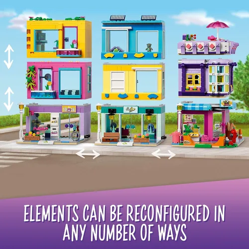Miniatura 4 de LEGO Friends Main Street Building, Heartlake City Café & Hair Salon 41704, mini casa de muñecas con tiendas de juguetes, juego de construcción