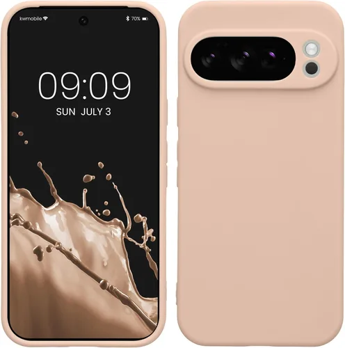 Miniatura 123 de kwmobile Funda compatible con Google Pixel 9 Pro - Funda protectora delgada de TPU para teléfono - Acabado mate suave - Negro mate