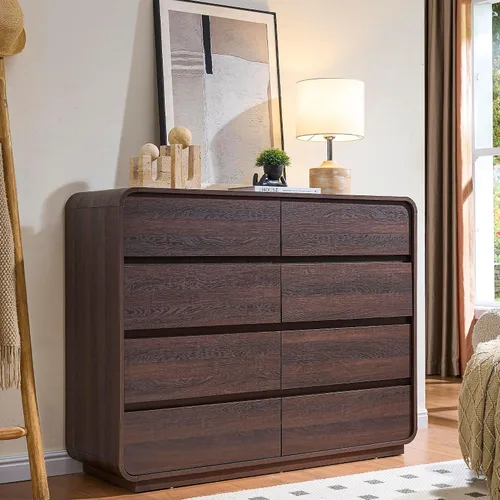 Miniatura 9 de Standifurno Cómoda de 29.5'' de Ancho para Clóset, Cajones Negros con Diseño Curvo, Cajonera con 5 Cajones, Cajón Vertical con Amplio