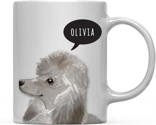 Miniatura 55 de Andaz Press Taza de café personalizada de 11 onzas para perro, Shih Tzu Shorter Haired Up Close, paquete de 1 Shih Tzu pelo más corto personalizado