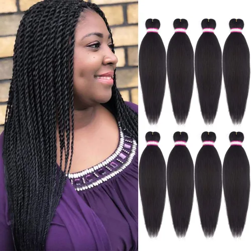 Miniatura 77 de Extensiones de cabello para trenzar preestiradas, color negro, 12 pulgadas, 8 paquetes de cabello natural para trenzar, fácil trenza, ajuste de agua