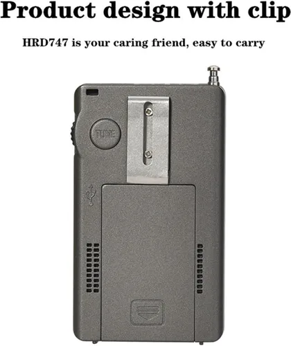 Miniatura 4 de HRD-747 SSB Radio de onda corta FM MW SW CB AIR VHF UHF UBD WX Receptor de frecuencia ancha con alerta NOAA y temporizador de sueño, radios