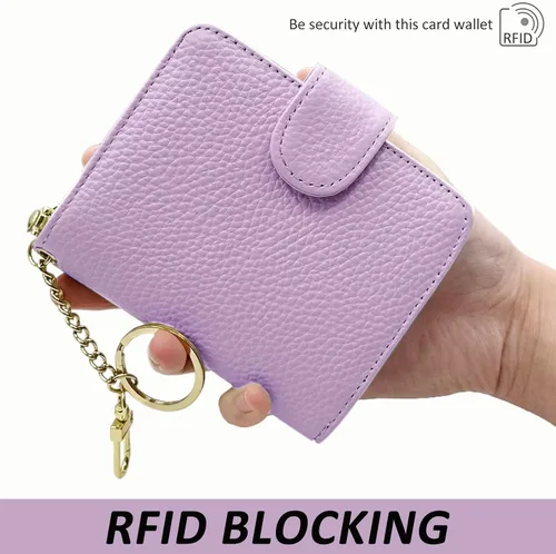 Miniatura 5 de Beurlike billetera de cuero, con tarjetero con bloqueo RFID, organizador, billetera segura para mujer