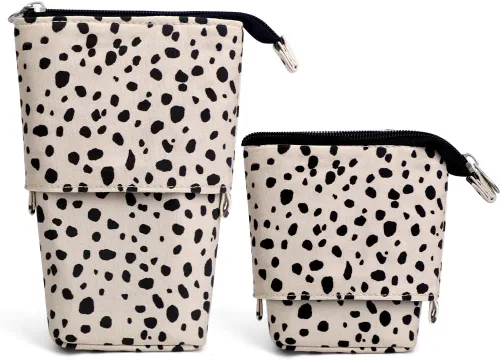 Miniatura 14 de Lindo estuche de pie de lápices para niños, estuche de lápices desplegable, bolsa de maquillaje, regalo de Navidad, estuche de lápices de lona