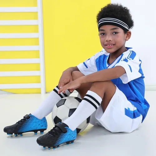 Miniatura 2 de Brooman - Tenis de fútbol, exteriores y atletismo para niñas o niños, con tacos, firmes sobre el suelo