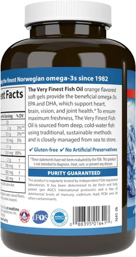 Miniatura 6 de Carlson - El aceite de pescado más fino, 700 mg de omega-3, suplemento de aceite de pescado noruego, aceite de pescado omega 3 capturado