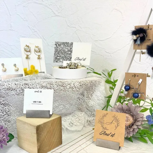 Miniatura 4 de B-Faith Portatarjetas de mesa de acero inoxidable de gran tamaño, números de mesa, tarjetas de lugar, tarjetas de visita, tarjeta de presentación