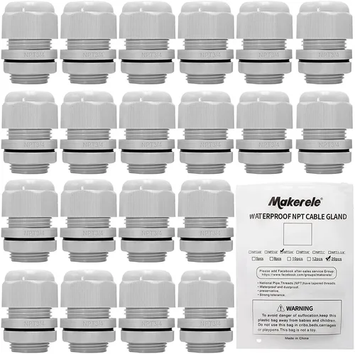 Miniatura 23 de MAKERELE NPT de 1" Conector de Glándula de Cable Agarre de Cordón Protectores de Alambre de Nylon Plástico Impermeables