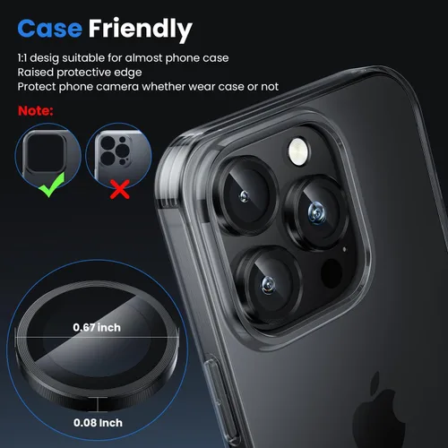 Miniatura 5 de WSKEN Protector de lente de cámara para iPhone 16 Pro/iPhone 16 Pro Max - [Modelo de disparo original] Protector de pantalla de cámara de vidrio