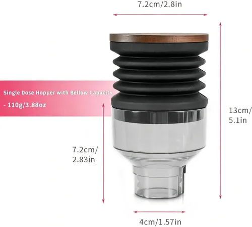 Miniatura 2 de Tolva de dosis única compatible con Eureka Mignon Espresso Coffee Grinder de silicona para soplar granos de café residuales (tolva elevada)