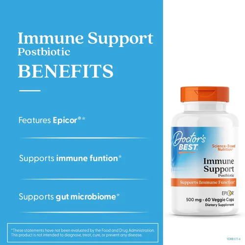 Miniatura 3 de Doctors Best EpiCor Suplemento posbiótico de apoyo inmunológico, 500 mg de fermentado de levadura seca por cápsula, apoyo para la salud inmune e