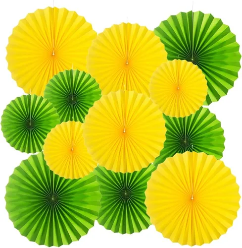 Miniatura 21 de MOWO Abanicos de papel negro para colgar decoración (negro, 6 piezas)