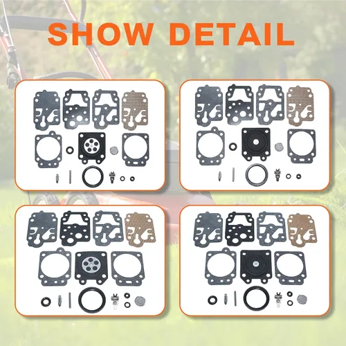 Miniatura 5 de Para Honda GX25 GX25N GX25NT GX25T GX35 4-Cycle Motor Timmer Brush Cutter Piezas de repuesto, 10 PC Carb Kit, Para Walbro K10-WYJ Carb Kit