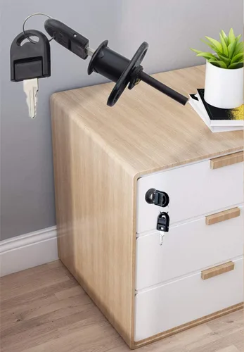 Miniatura 7 de HOWDIA 4 piezas – Cerraduras de gabinete con cerradura de cajón con llaves, cerradura de cajón de aleación de zinc para escritorio, armario
