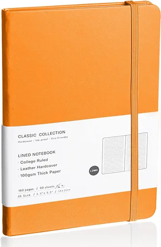 Miniatura 36 de Cuaderno rayado con tapa dura para hombres y mujeres – Cuadernos para escribir, trabajo, escuela, hogar y notas diarias, 160 páginas – Tamaño A5