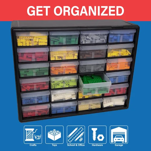 Miniatura 4 de Akro-Mils Gabinete de almacenamiento de plástico con 24 cajones para organización de garaje, organizador de cuentas, almacenamiento de ladrillos