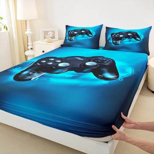 Miniatura 4 de Feelyou Juego de Ropa de Cama Gaming para Niños, Juego de Sábanas de Cama Tamaño Full, Microfibra Suave, Consola Gamer de Videojuegos, Sábana Multi