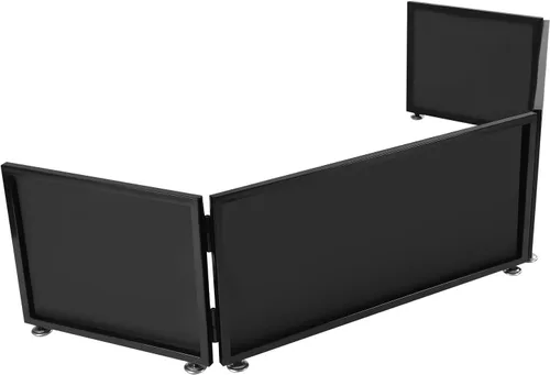 Cabina de DJ portátil para DJ, pantalla plegable para fachada de eventos de DJ con bolsa de viaje para exteriores e interiores y fiestas en el patio