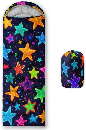 Miniatura 19 de Saco de dormir con estampado lneffble, sacos de dormir, saco de dormir para acampar al aire libre, adecuado para niños, portátil para niños y niñas