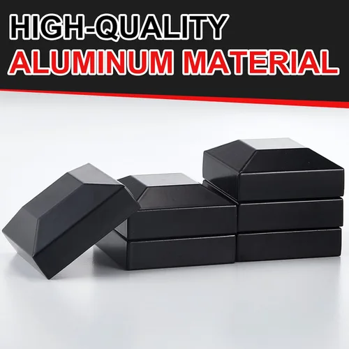 Miniatura 4 de Dunzy 6 tapas de aluminio para postes de valla, tapas negras, cubierta de poste de ajuste a presión para buzón, metal, madera, plástico, vinilo
