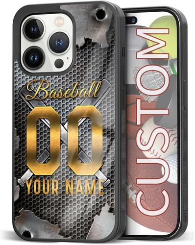 Miniatura 48 de Fundas de teléfono personalizadas con nombre, diseño vintage con textura de metal para iPhone 6, 7, 8, 11, 12, 13, 14, 15, 16, 17 Pro Max Plus Mini