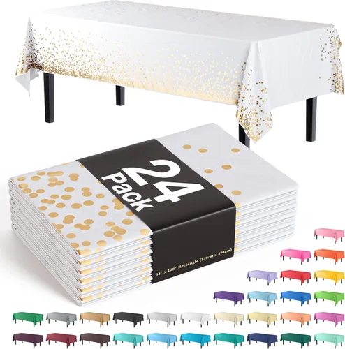 Miniatura 33 de Party Solids Mantel rectangular de plástico color azul aguamarina, 54 x 108 pulgadas, paquete de 24