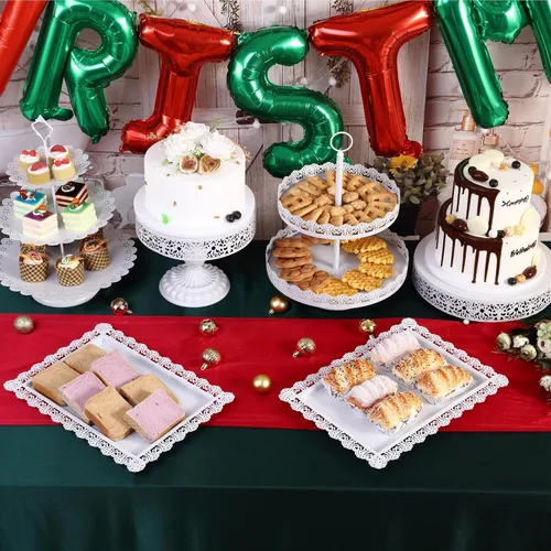 Miniatura 4 de GMWD Juego de soportes de metal para tartas, mesa de postres, pedestal, soporte para cupcakes, plato de dona, bandeja de servir para decoración