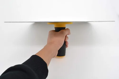 Miniatura 5 de Halcón de enlucido de aluminio con mango de agarre suave, soporte para tablero de mortero de yeso herramienta de enlucido para cemento, mortero