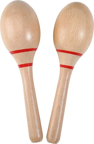 Miniatura 3 de Maracas, Profesional de madera Rumba Shakers mano percusión sonajeros instrumento musical latino con ritmo claro de salsa para adultos niños fiesta