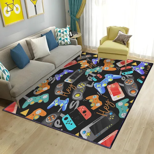 Miniatura 14 de Alfombras de juego para niños, adolescentes, niños, dormitorio, decoración de habitación de jugadores, alfombra de área con control de consola